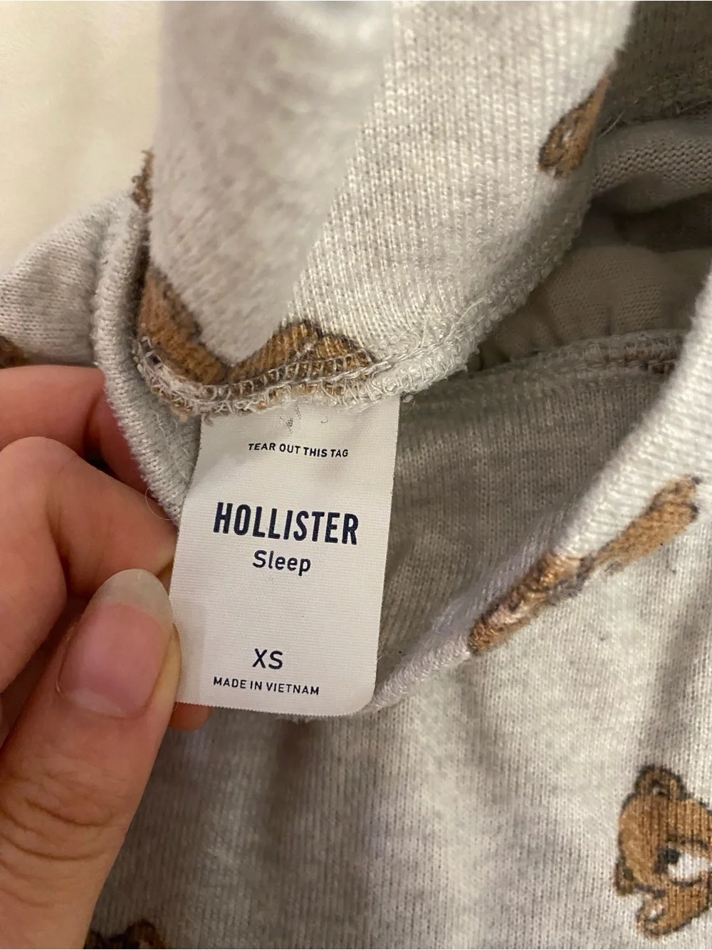 Hollister Gray Teddy Bear Print Pajama Pants